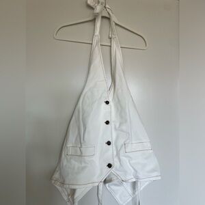 Princess Polly Lioness Hills Halter Top in Porcelain - Size M or US 6